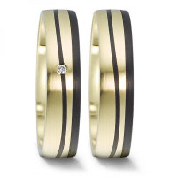 Trauringe Carbon von Weidner 76006 + 86006